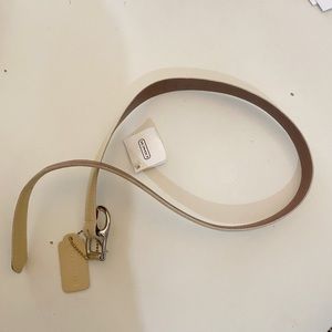 Coach Belt Small Beige Silver Buckle